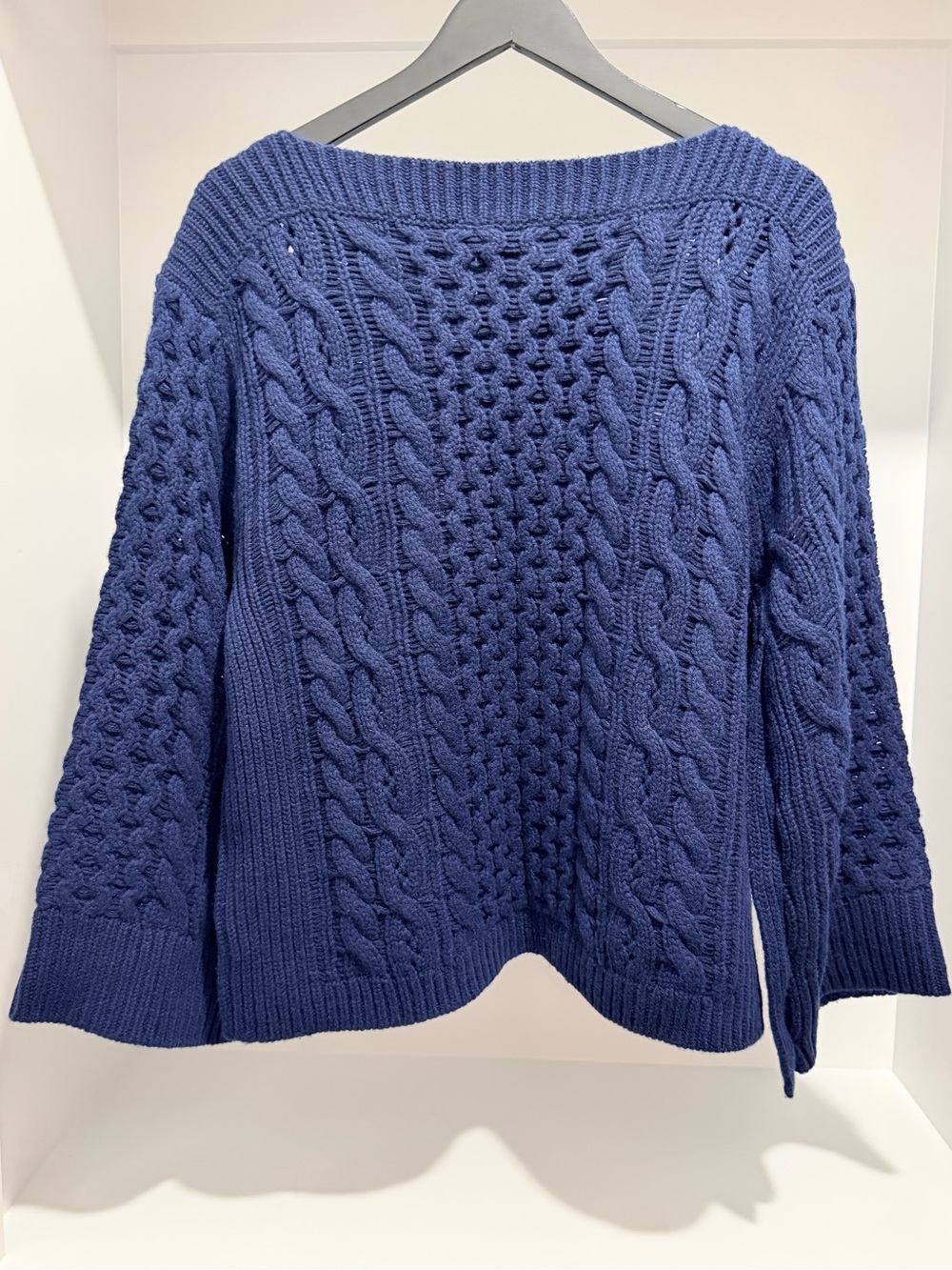 J. Crew Spring Street Cashmere Edit Relaxed Cable knit pullover sweater CK737 S - Picture 7 of 13